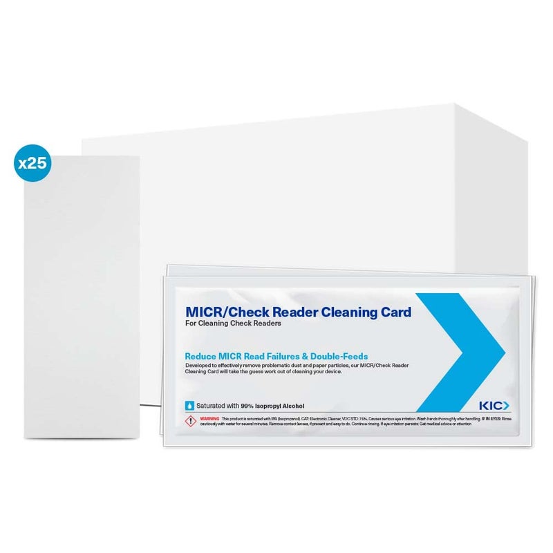 Waffletechnology KICTeam - Cleaning Cards for MICR/Check Reader Machines (25 Cards) - Presaturated with Quick Drying Formula - Made in USA - Image 3