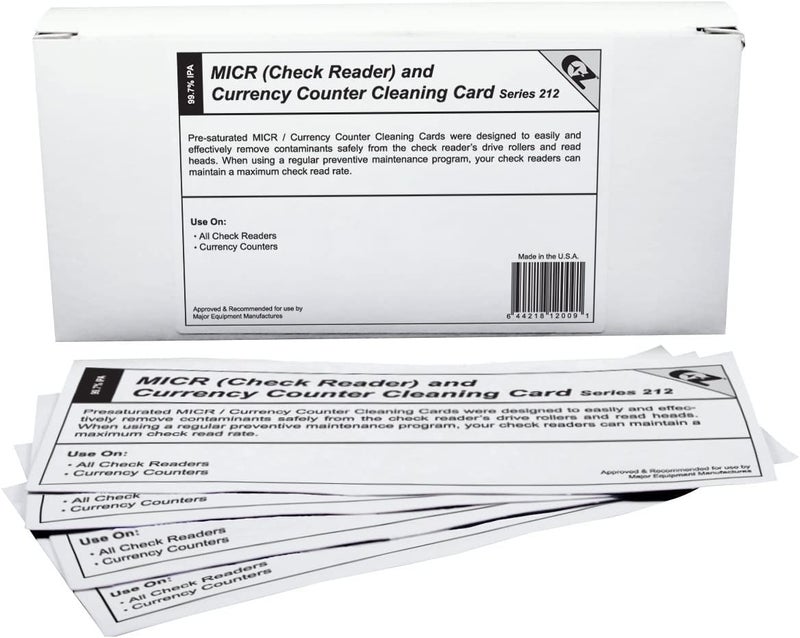 Waffletechnology KICTeam - Cleaning Cards for MICR/Check Reader Machines (25 Cards) - Presaturated with Quick Drying Formula - Made in USA - Image 1