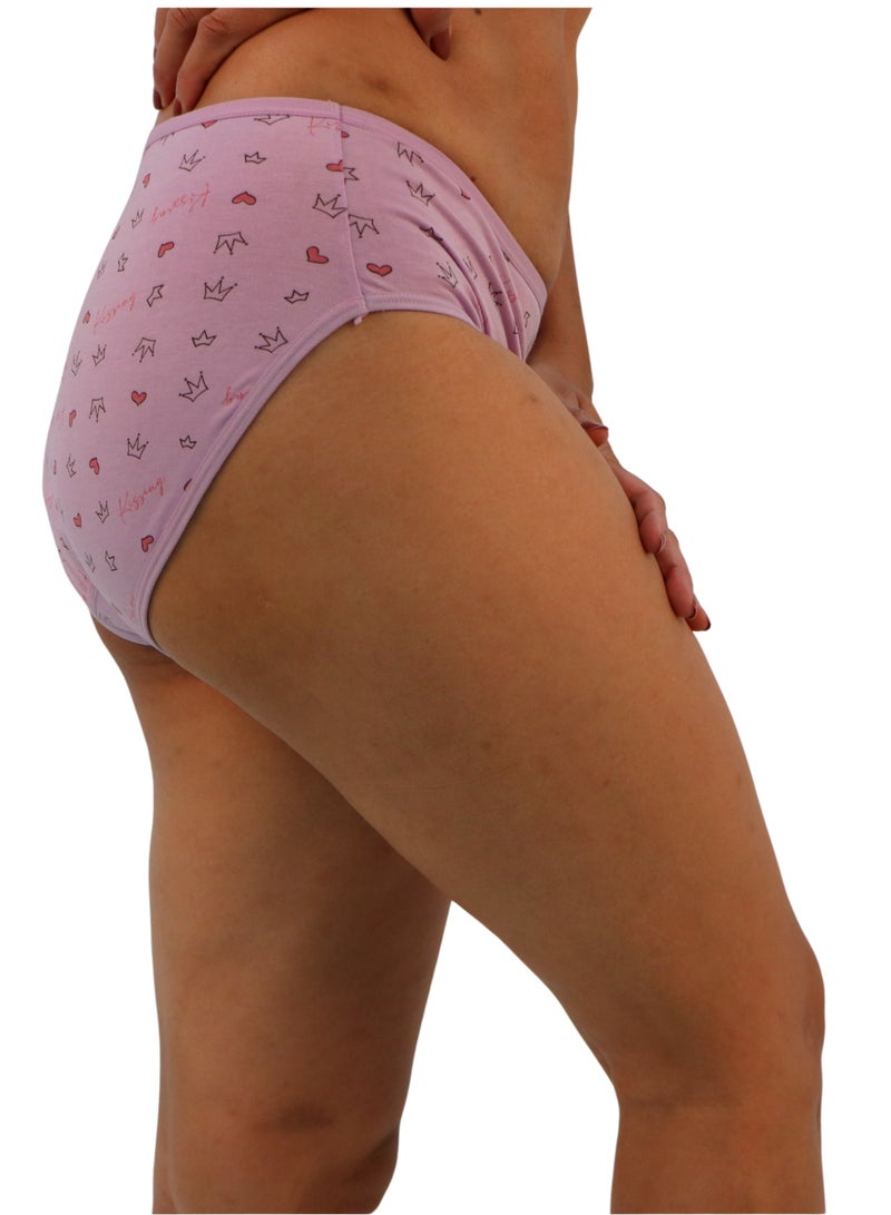 JOANNA JOANNA 33077 Women's Heart & Crown Design Mid Rise 3-Pack Panties, Multicolor  - Image 3
