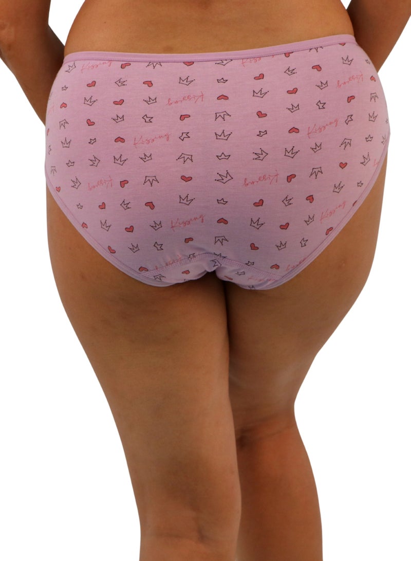 JOANNA JOANNA 33077 Women's Heart & Crown Design Mid Rise 3-Pack Panties, Multicolor  - Image 4