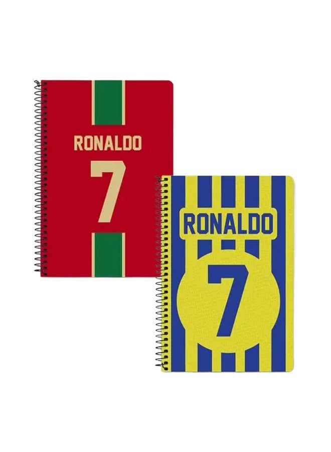 Stylizedd (Pack of 2) A5 Spiral Notebook Memo Notepad Journal - Football Player Name - Ronaldo Jersey no 7