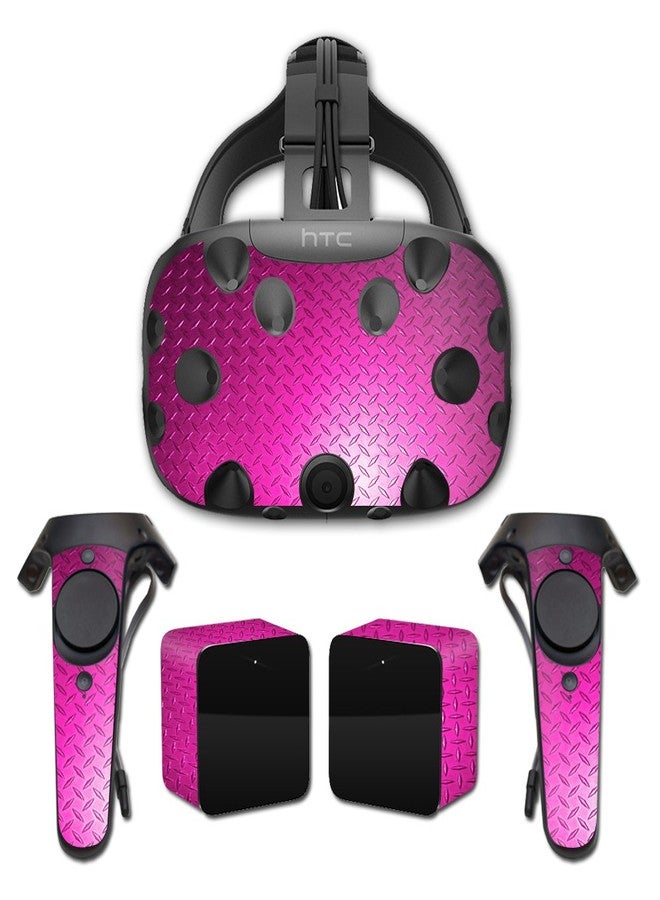 MIGHTY SKINS MightySkins Skin Compatible with HTC Vive Full Coverage - Pink Diamond Plate | Protective, Durable, and Unique Vinyl Decal wrap Cover | Easy to Apply, Remove, and Change Styles | Made in The USA - Image 1
