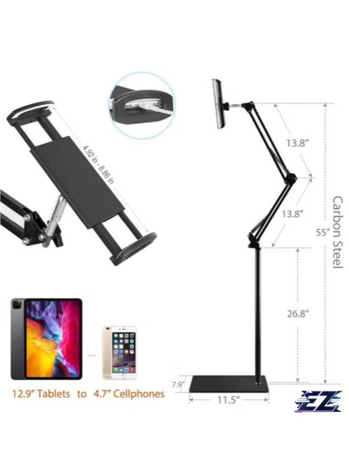 ELTRAZONE "Universal Floor Adjustable Tablet Stand Holder: 360-Degree Rotation for Phones & Tablets" - Image 2