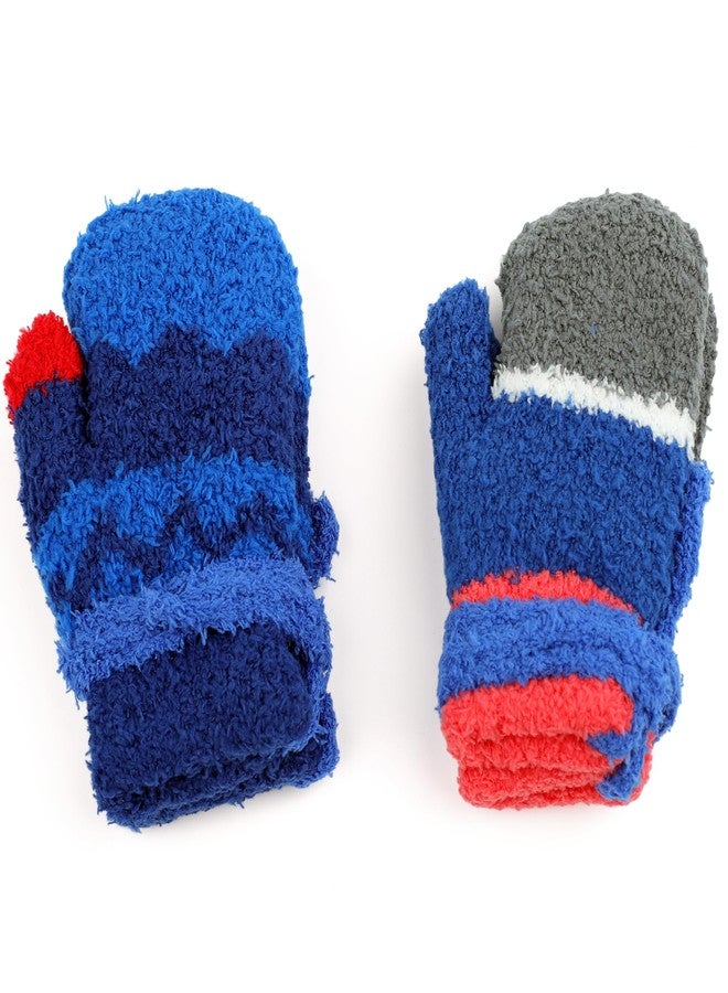 F Flammi 2 Pairs Toddler Fleece Mittens for Baby Boys Girls Winter Sherpa Lined Warm Knit Mittens Cartoon Kids Gloves (2 Pairs-spider pattern) - Image 5