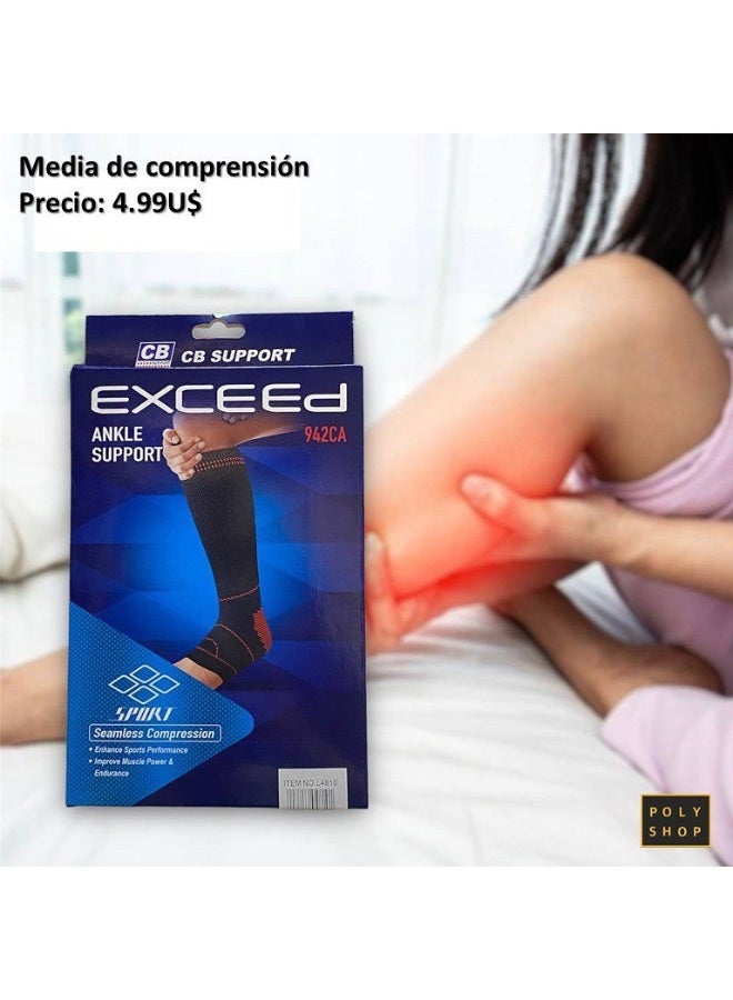 Exceed CHAOBA EXCEED Sports Ankle Compression Support 938CA – Breathable Elastic Sleeve for Running, Gym, Training & Outdoor Activities - Image 2