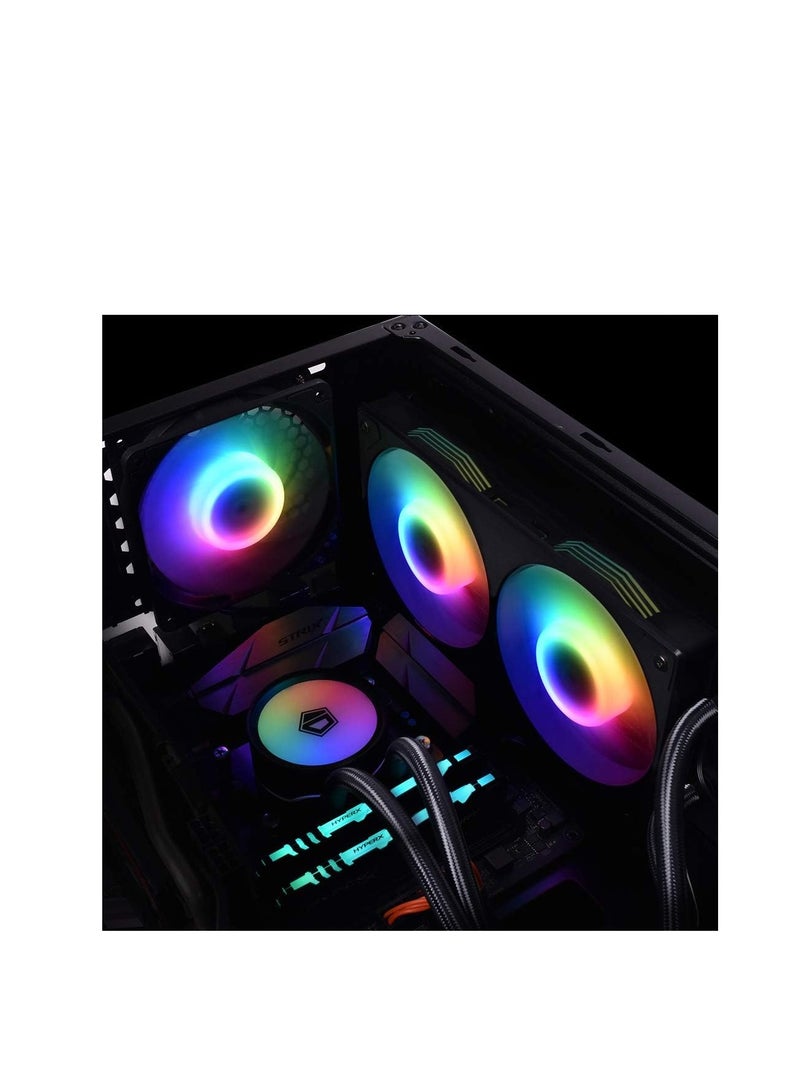 ID-COOLING ICEFAN 240 ARGB, 240mm Case Fan PWM CPU Cooling Fan 2-in-1Addressable RGB Fan 5V 3PIN Connector, Cable Management Fan for Radiator/PC Chassis - Image 2