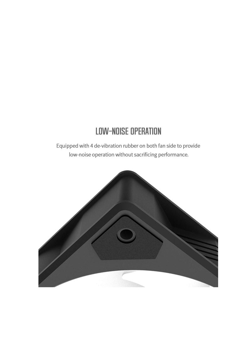 ID-COOLING ICEFAN 240 ARGB, 240mm Case Fan PWM CPU Cooling Fan 2-in-1Addressable RGB Fan 5V 3PIN Connector, Cable Management Fan for Radiator/PC Chassis - Image 3