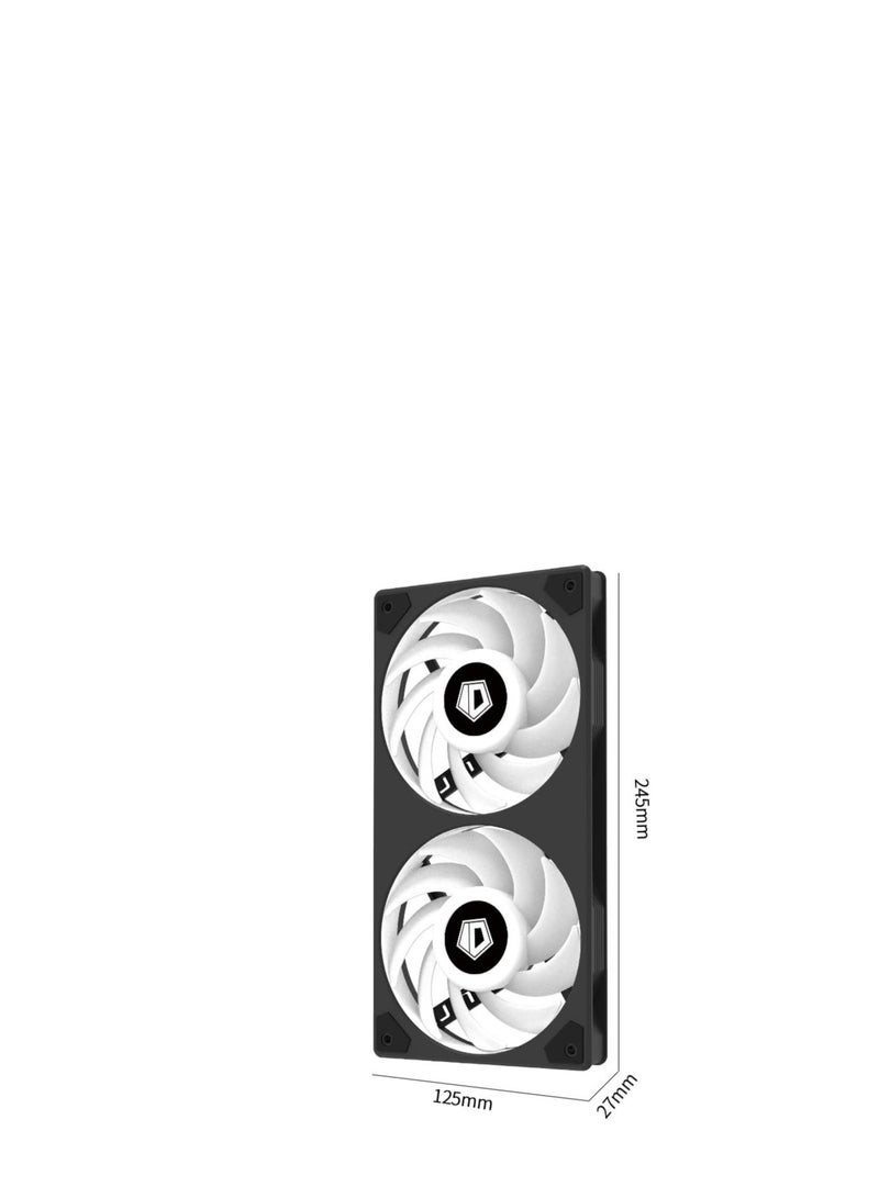 ID-COOLING ICEFAN 240 ARGB, 240mm Case Fan PWM CPU Cooling Fan 2-in-1Addressable RGB Fan 5V 3PIN Connector, Cable Management Fan for Radiator/PC Chassis - Image 4