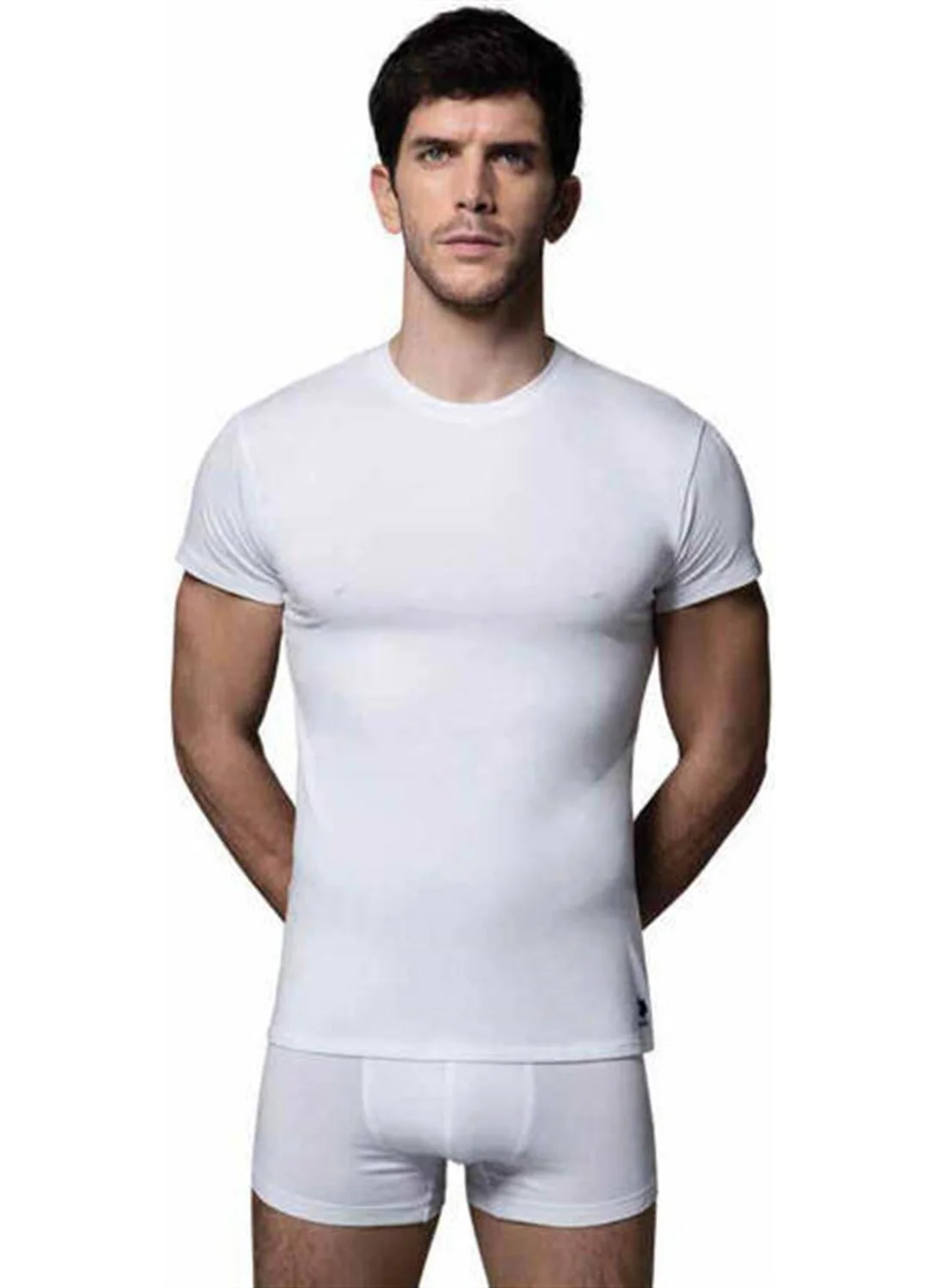 يو اس بولو اسن U.s.polo U.s Polo Men's 2-Piece Round Neck Short Sleeve Undershirt 80197