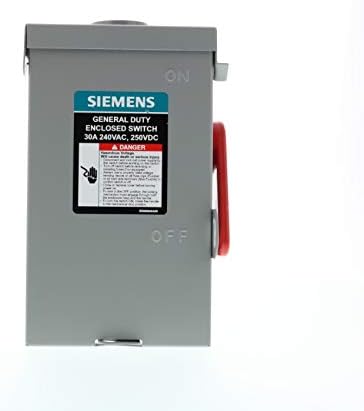SIEMENS 2P 30A 240V General Duty Safety Switch Outdoor Fusible ANSI 61 Grey - Image 2