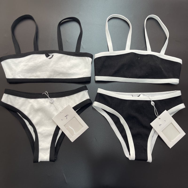 Chao Brand New Export Style Couples Fragrant Split Swimsuit One-Piece Long Sleeve Swimsuit Knitted Sling - Image 2