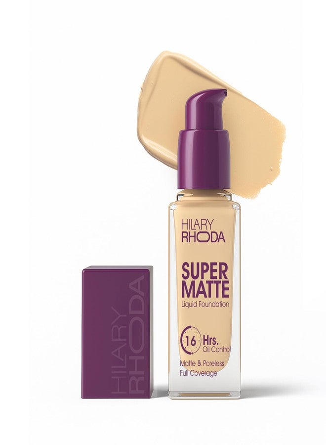 Hilary Rhoda Super Matte Liquid Foundation with Spf 20 | Matte & Poreless Finish | Waterproof & Transfer-Proof Foundation | Full Coverage & Long Lasting | 16hrs. Oil control - 35ml (Beige - Shade 03) - Image 1