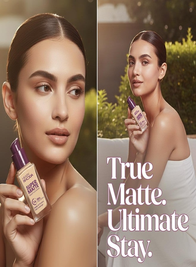 Hilary Rhoda Super Matte Liquid Foundation with Spf 20 | Matte & Poreless Finish | Waterproof & Transfer-Proof Foundation | Full Coverage & Long Lasting | 16hrs. Oil control - 35ml (Beige - Shade 03) - Image 5