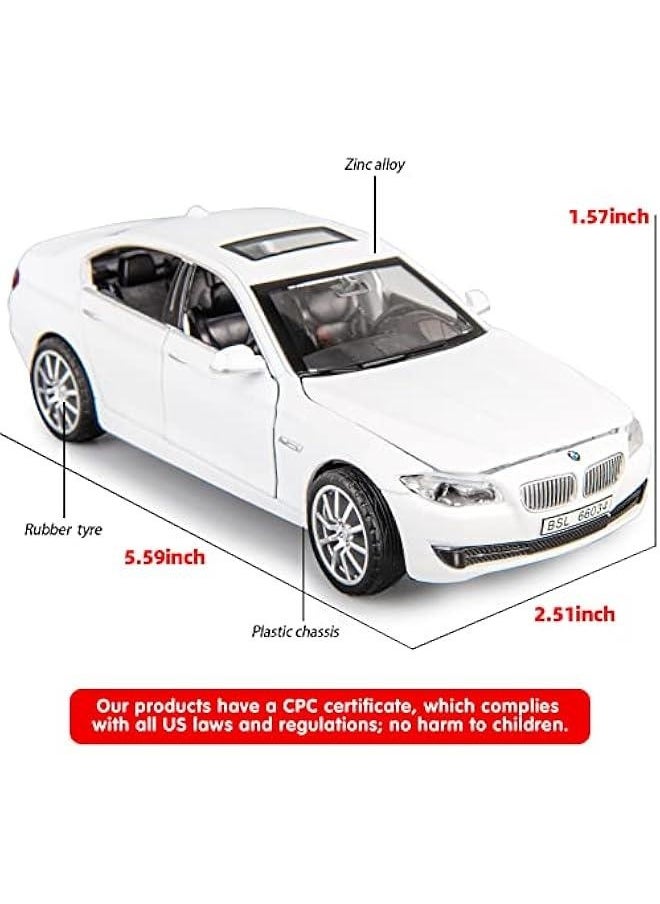 Generic - 1/32 Compatible for 535i Model Car, Zinc Alloy Pull Back Toy car with Sound and Light for Kids Boy Girl Gift(White) - Image 1