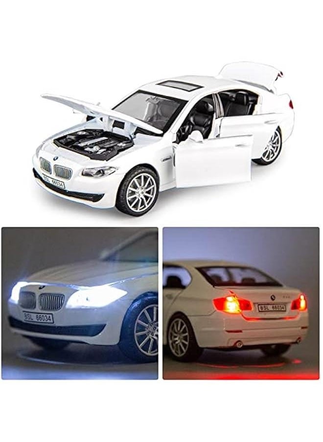 Generic - 1/32 Compatible for 535i Model Car, Zinc Alloy Pull Back Toy car with Sound and Light for Kids Boy Girl Gift(White) - Image 1