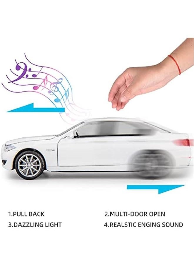 Generic - 1/32 Compatible for 535i Model Car, Zinc Alloy Pull Back Toy car with Sound and Light for Kids Boy Girl Gift(White) - Image 1