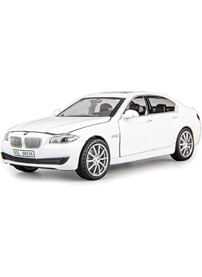 Generic - 1/32 Compatible for 535i Model Car, Zinc Alloy Pull Back Toy car with Sound and Light for Kids Boy Girl Gift(White) - Image 1