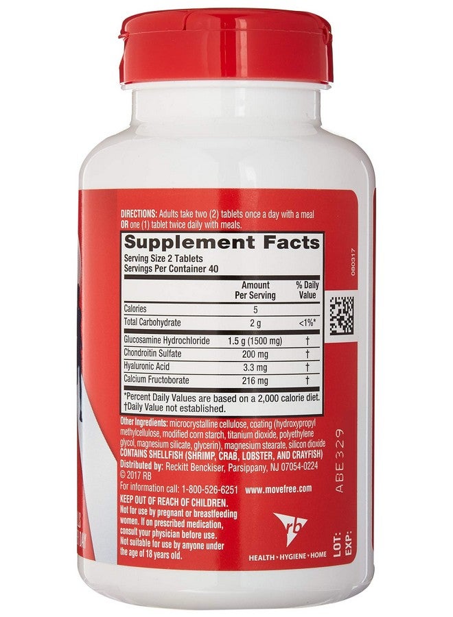 Move Free شيف موف فري أدفانسد، مكمل صحة المفاصل مع الجلوكوزامين والكوندرويتين، 80 حبة - Image 3
