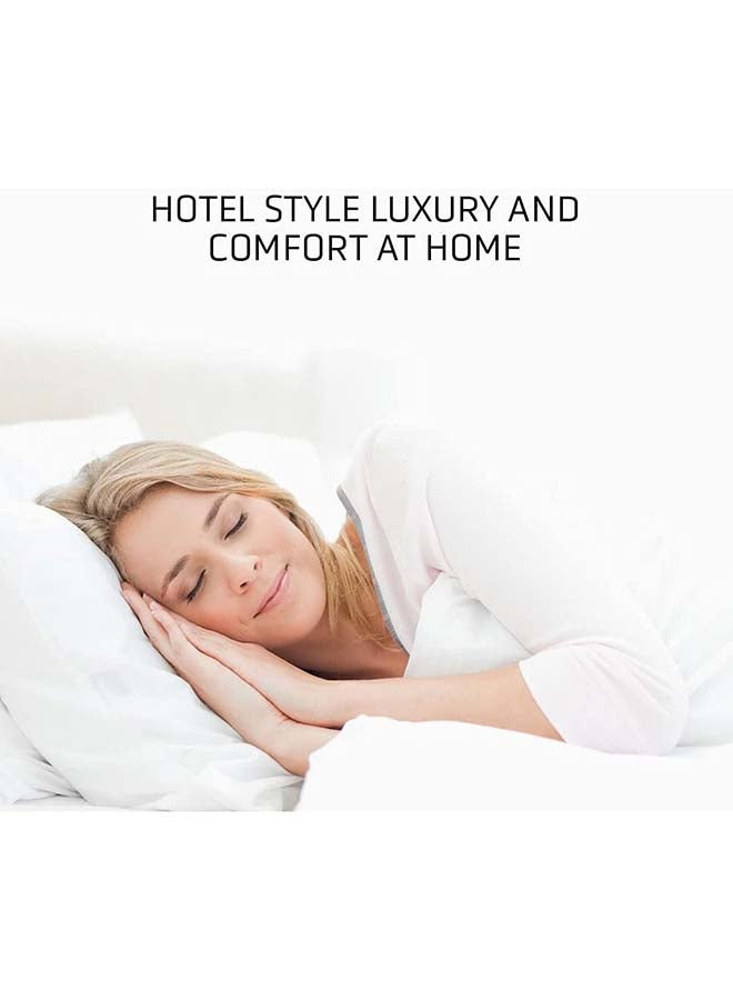 rocketlinen Rocketlinen 400 Threadcount Pillow Cases 100% Cotton Set of Two Sateen Weave Hotel Style Light Grey (King Pillowcases 50x92cm)  - Image 5