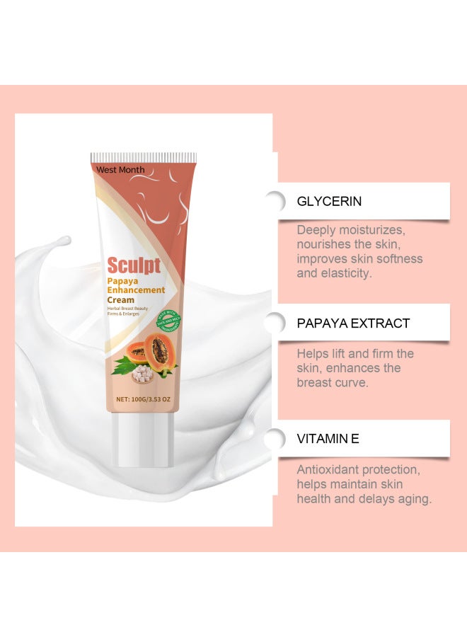 West Month Papaya Breast Cream Gentle Care Nourishing Skin Massage Breast Care Cream - Image 4