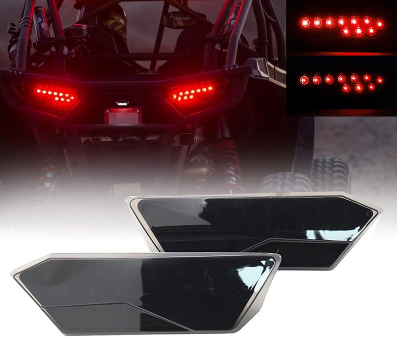 Atubeix LED Taillights Rear Brake Lamp Assembly for Polaris RZR 900 XP 1000 (2014-2019) - 2pcs Black - Image 1
