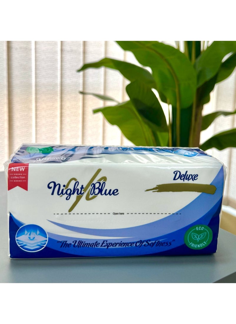 NIGHT BLUE FACIAL TISSUE NIGHT BLUE - 500 SHEETS - 10 PACKS  - Image 1