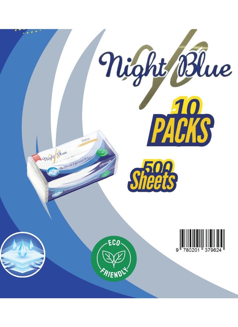 NIGHT BLUE FACIAL TISSUE NIGHT BLUE - 500 SHEETS - 10 PACKS  - Image 3