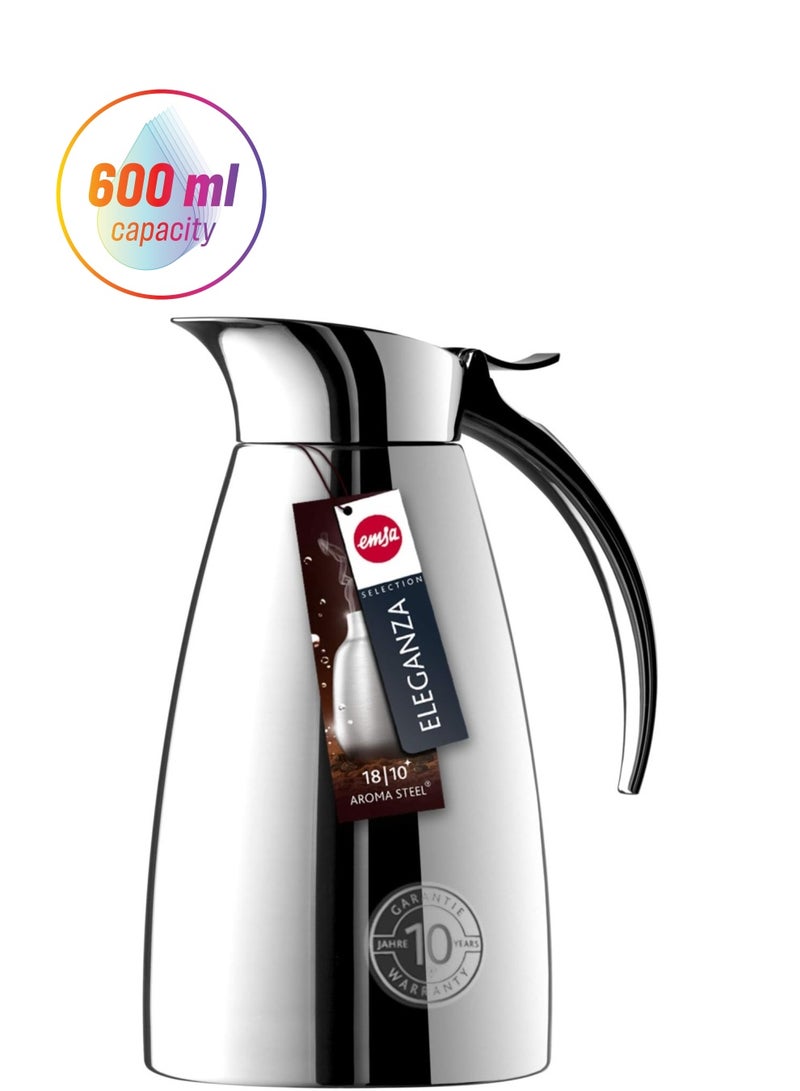 emsa Emsa Eleganza 502488 Eleganza Vacuum Flask 0.6 litres Dishwasher Stainless Steel  - Image 1