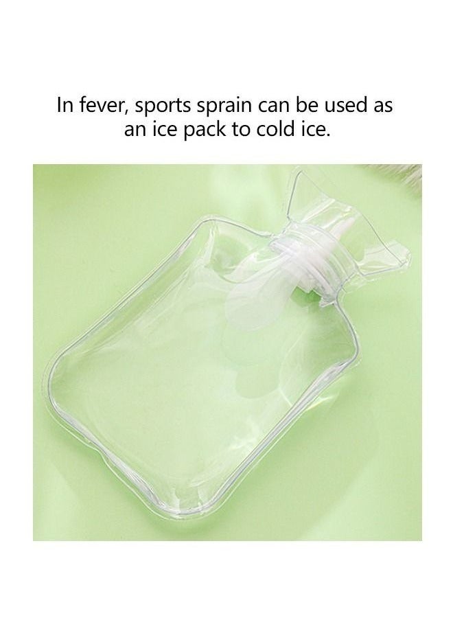 إسكدنيا حقيبة ماء ساخن دافئة ذات ملمس ناعم ، كنز كرتون أرنب أفخم لحقن الماء ، حقيبة يد دافئة بالماء قابل للغسل (أبيض + وردي) - Image 3