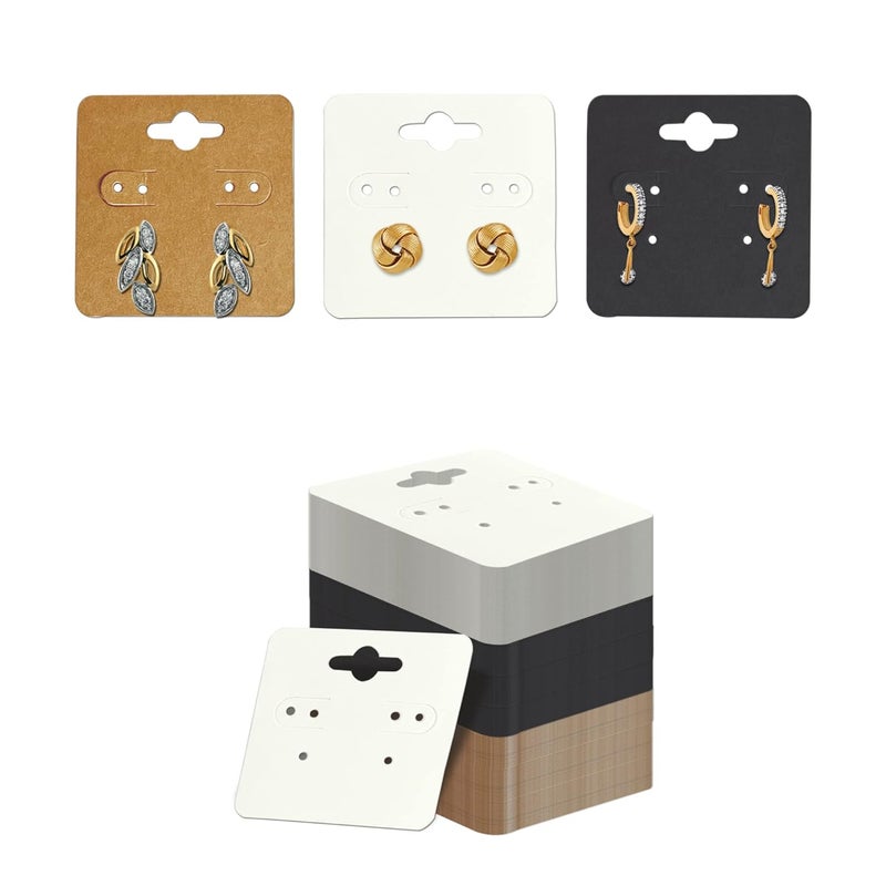 DEEPTAGS Jewellery Display Cards for Necklace Jewelry Bracelet in BlackBrownWhite 150 PCS