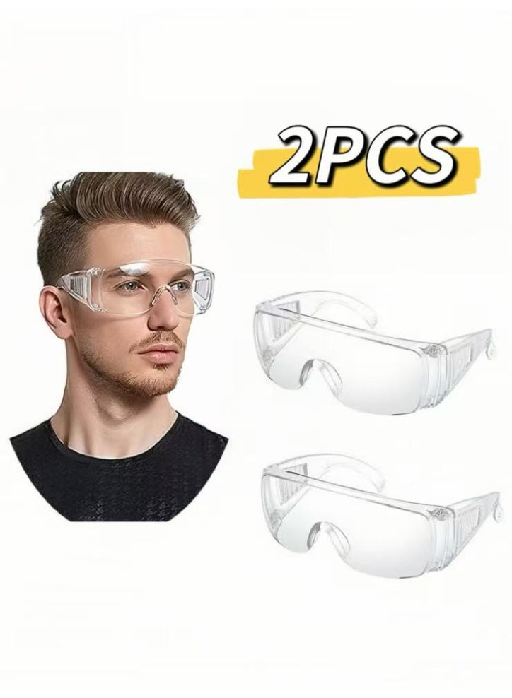 Generic Anti Fog Safety Glasses, 2 Pcs Safety Goggles over Eyeglasses, Anti Dust Impact, Scratch Resistant Splash Proof Chemical Clear Lens Wrap Around, Eye Protection, for Nurses Workers Architect Etc - Image 1