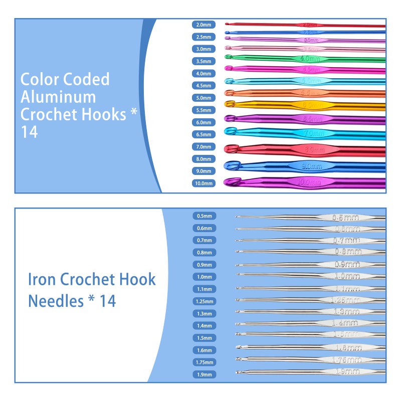 Imzay 90Pcs Crochet Needles Set - Crochet Hooks With Case  Stitch Markers  Blunt Needles  Plastic Sewing Needles  Stitch Holders  Crochet Knitting Accessories  Crochet Kit For Beginners - Image 3