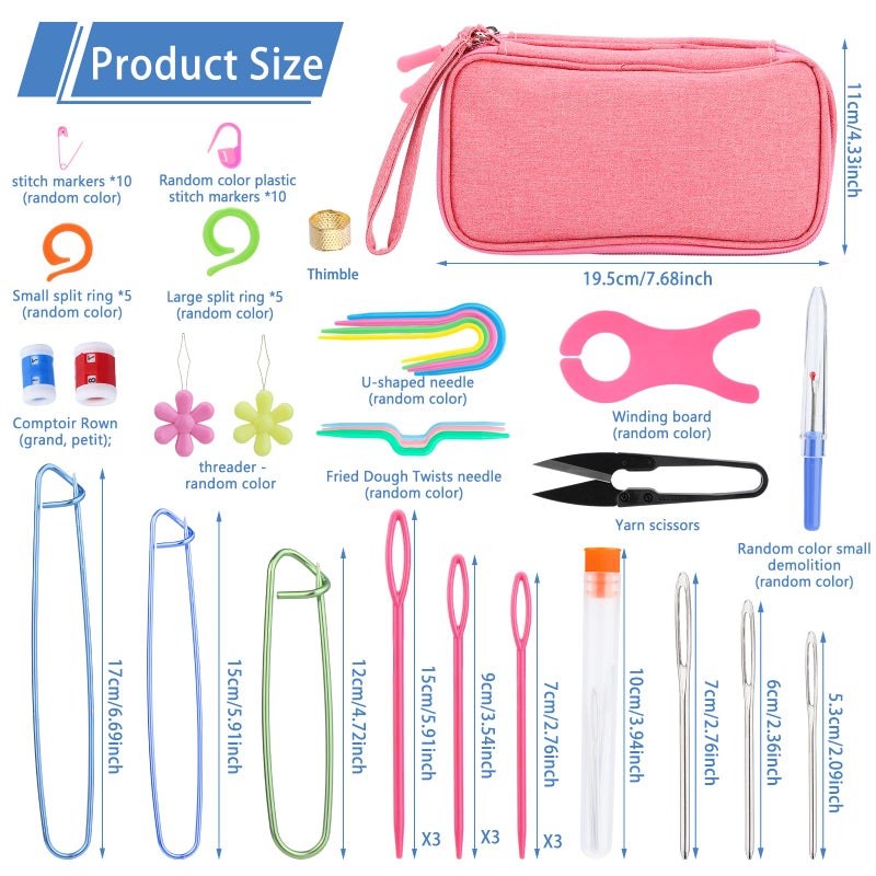 Imzay 90Pcs Crochet Needles Set - Crochet Hooks With Case  Stitch Markers  Blunt Needles  Plastic Sewing Needles  Stitch Holders  Crochet Knitting Accessories  Crochet Kit For Beginners - Image 2