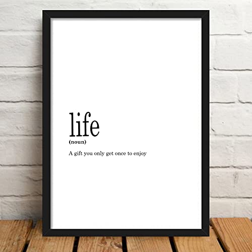 GRAY WALL Good Hope Life Definition Funny Quote Frame Poster | Dictionary Framed Poster | Black & White Print A4 Size 10inch x 13inch For Wall Decoration Office Bedroom Hostel & Room Decor Photo Frame - Image 2