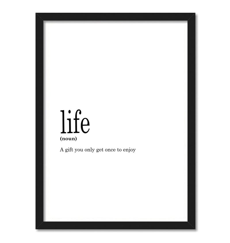 GRAY WALL Good Hope Life Definition Funny Quote Frame Poster | Dictionary Framed Poster | Black & White Print A4 Size 10inch x 13inch For Wall Decoration Office Bedroom Hostel & Room Decor Photo Frame - Image 1