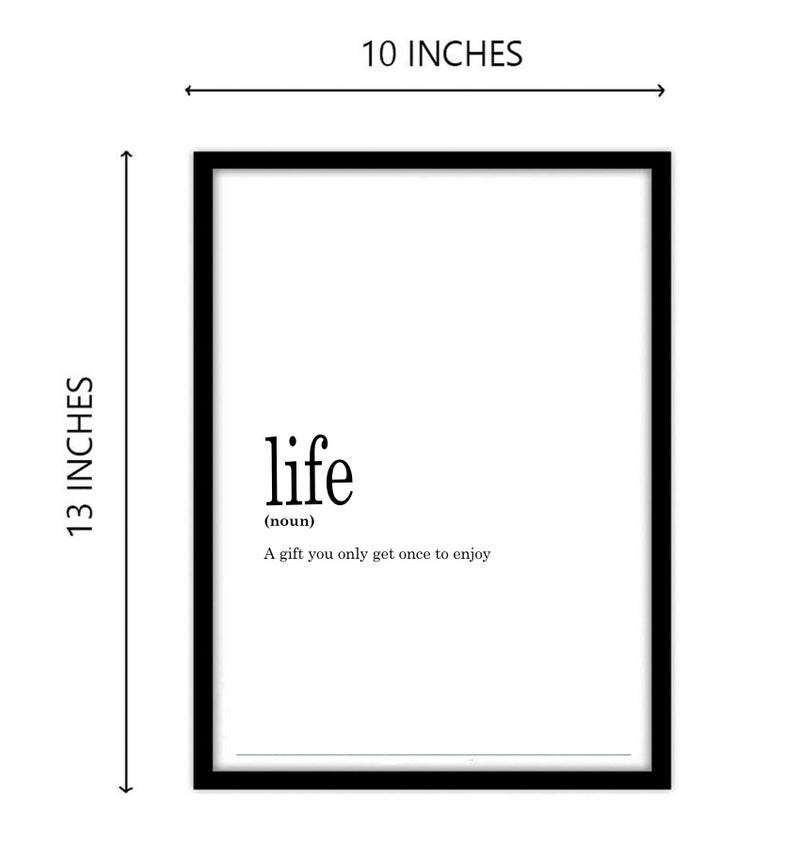 GRAY WALL Good Hope Life Definition Funny Quote Frame Poster | Dictionary Framed Poster | Black & White Print A4 Size 10inch x 13inch For Wall Decoration Office Bedroom Hostel & Room Decor Photo Frame - Image 3