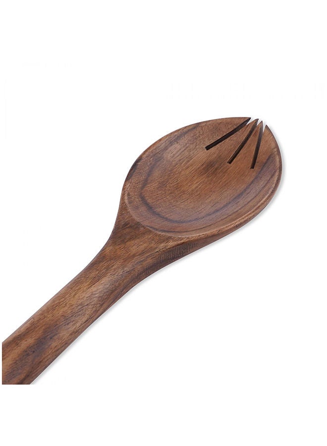 Pan Home طقم تقديم سلطة من الأكاسيا رباحة 2 قطعة 30.4X7.6X1.5 سم طبيعي - Image 4