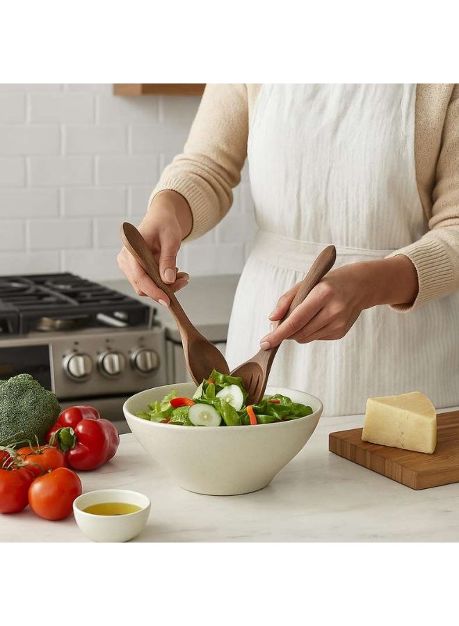 Pan Home طقم تقديم سلطة من الأكاسيا رباحة 2 قطعة 30.4X7.6X1.5 سم طبيعي - Image 1