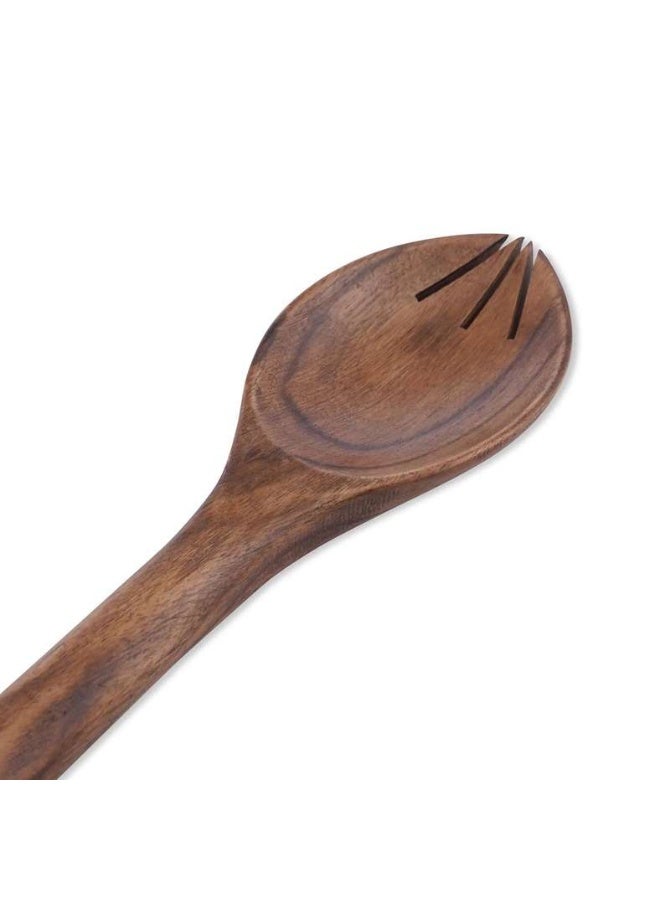 Pan Home طقم تقديم سلطة من الأكاسيا رباحة 2 قطعة 30.4X7.6X1.5 سم طبيعي - Image 2
