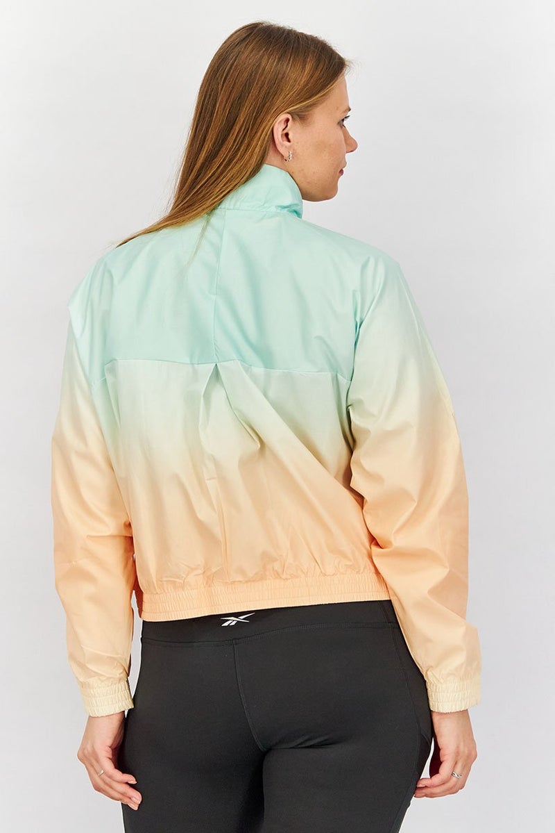 PUMA Women Sports Fit Gloaming AQP Full Zip Jacket, Mint and Orange - Image 3