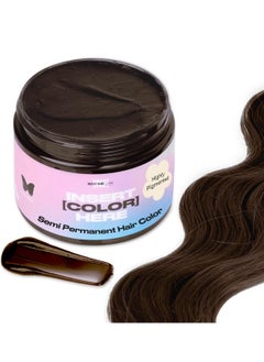 INH INH Semi Permanent Hair Color | Color Depositing Conditioner | Dark Brown Hair Dye | No Bleach & No Peroxide Temporary Brown Obsidian Tint | Vegan, Ammonia Free, & Sulfate Free | Ready to Use, 6oz  - Image 1
