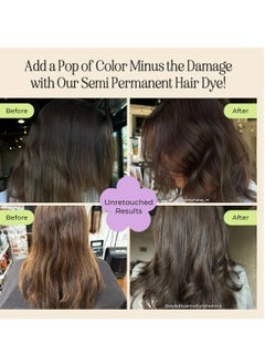 INH INH Semi Permanent Hair Color | Color Depositing Conditioner | Dark Brown Hair Dye | No Bleach & No Peroxide Temporary Brown Obsidian Tint | Vegan, Ammonia Free, & Sulfate Free | Ready to Use, 6oz  - Image 2
