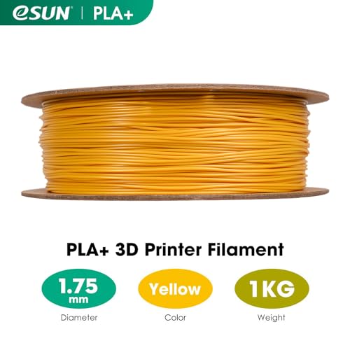 eSUN PLA+ Filament 1.75mm, 3D Printer Filament PLA Plus, Dimensional Accuracy +/- 0.03mm, 1KG Spool (2.2 LBS) 3D Printing Filament for 3D Printers, Yellow - Image 2