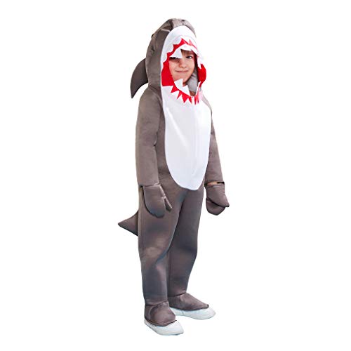 ReneeCho Boy's Shark Costume Halloween Kids Sea Animal Suit Onesie Shark Tail Fin Dress - Image 1