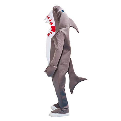 ReneeCho Boy's Shark Costume Halloween Kids Sea Animal Suit Onesie Shark Tail Fin Dress - Image 3