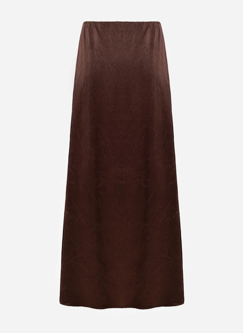Lichi Maxi skirt in crumpled-effect fabric