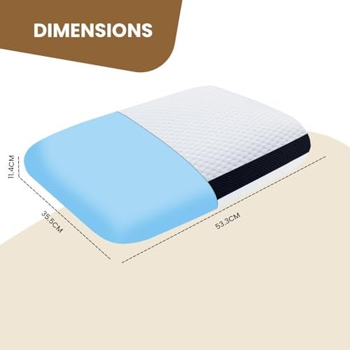 Sleepsia Orthopedic Cooling Gel Memory Foam Pillow | 1 Year Warranty | Cervical Pillows for Spondylitis Neck and Shoulder Pain Relief Support Bed Sleeping (Standard,Black Stripes) - Image 3