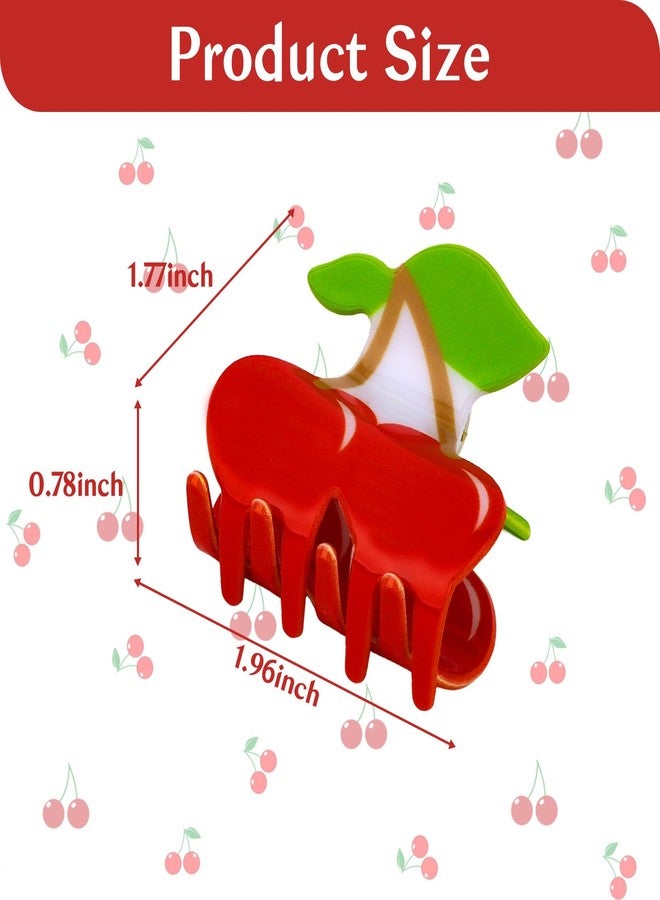 ANBALA 2Pcs Cute Small Claw Clips for Women Cherry Hair Clip Non-Slip Hair Clips Strong Hold Cherry Accessories for Updo - Image 2