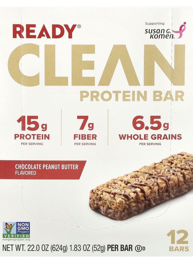 Clean Protein Bar Chocolate Peanut Butter 12 Bars 1.83 oz (52 g) Each