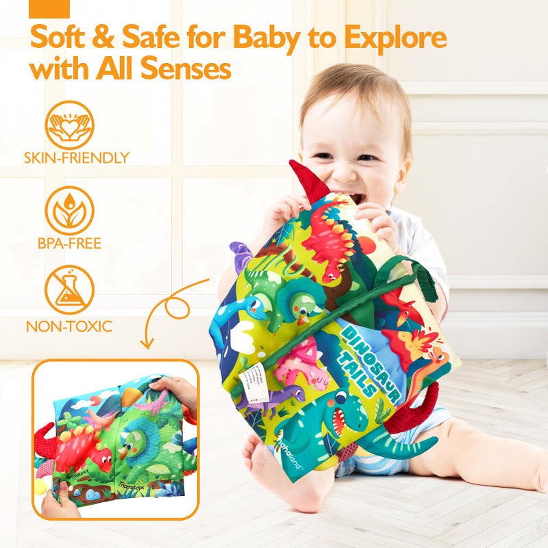 hahaland Baby Books 0-6 Months,Infant Tummy Time Toy Sensory Toys 6 to 12 Months Touch Feel Book Gifts for Boy Girl 0-3 Month Learning Toy Baby Christmas Birthday Gifts Stocking Stuffers (Single) - Image 4